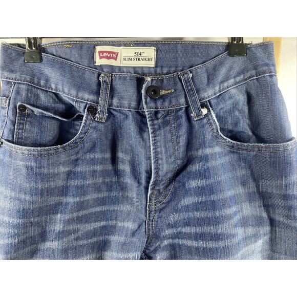 Levi's 514 Slim Straight Red Tab Medium Wash Blue Jeans Men's 28x28 - Picture 2 of 5